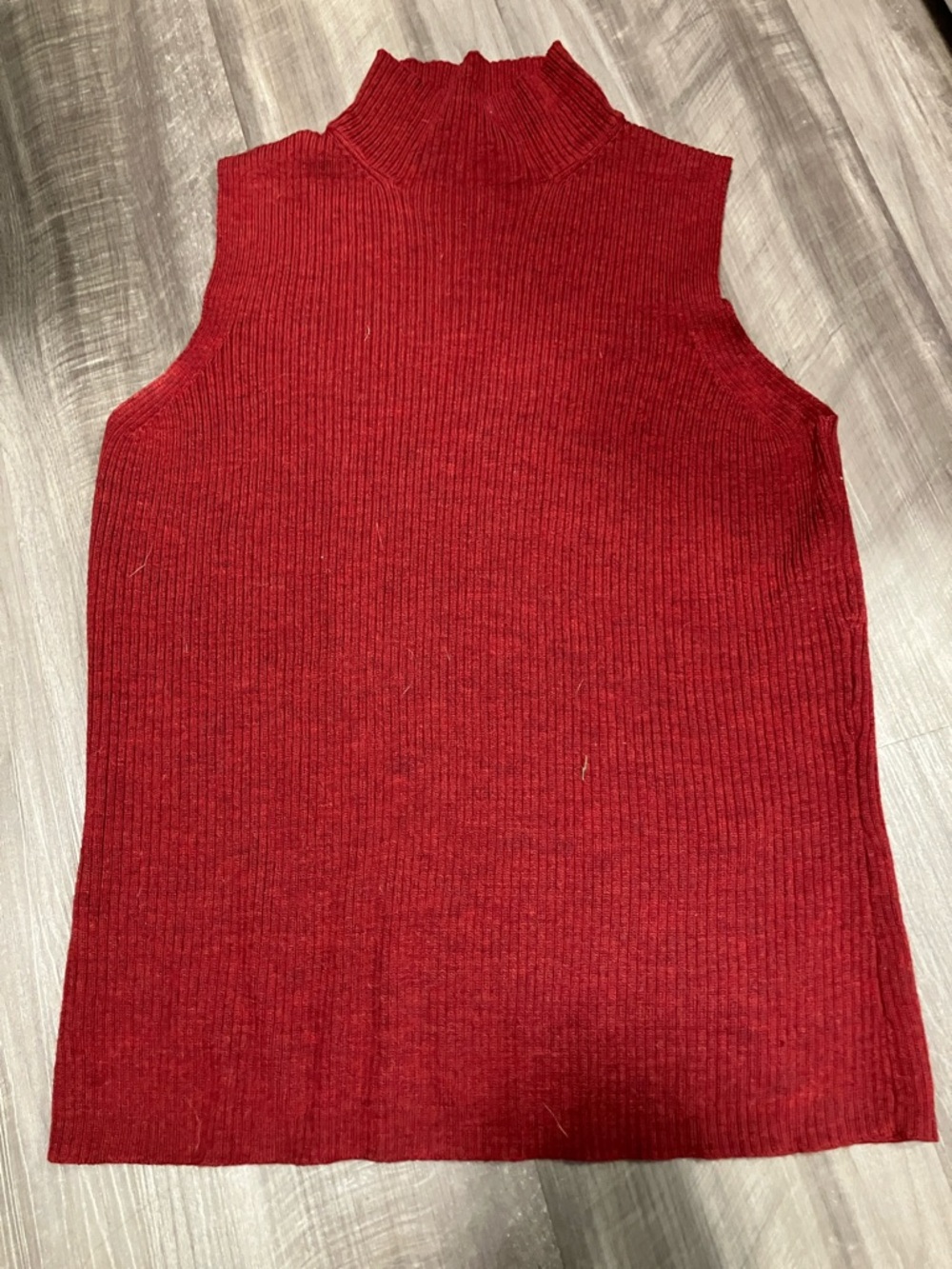Valerie Stevens Turtleneck Sweater Merino Wool Medium Sleeveless